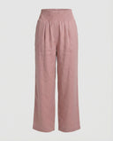 Women's Relaxed Fit Linen Pants with Elastic Waist