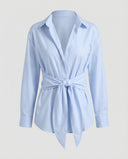 Chic Long-Sleeve Blouse with Stylish Tie