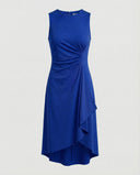 Chic Women's Asymmetrical Wrap Dress with Gatherings