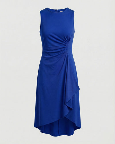 Chic Women's Asymmetrical Wrap Dress with Gatherings