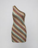 Modern Wave Pattern Asymmetrical Mini Dress for Women