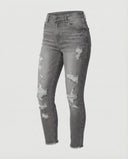 High-Waisted Destroyed Women's Jeans for Trendy Style