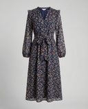 Floral Women's Blouse Dress with Adjustable Belt