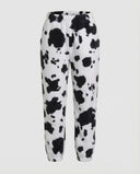 Chic Cow Print Women's Relaxed Fit Pants with Elastic Waistband