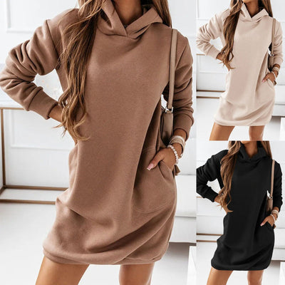 Chic Long Sleeve Hooded Dress for All Occasions