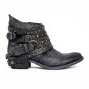 Vintage-Inspired Chain Accent Ankle Boots