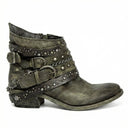 Vintage-Inspired Chain Accent Ankle Boots