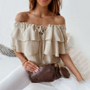 Chic Off-Shoulder Layered Blouse