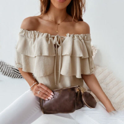 Chic Off-Shoulder Layered Blouse