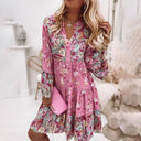 Bohemian Floral Print Midi Dress