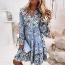Bohemian Floral Print Midi Dress