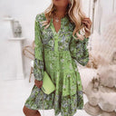 Bohemian Floral Print Midi Dress