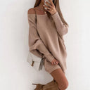 Chic Knit Mini Dress with Long Sleeves