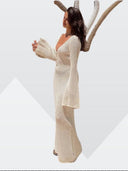Soleil Deep V-Neck Chiffon Dress