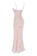 Chic Cream Maxi Dress with Lace Detailing