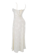 Chic Cream Maxi Dress with Lace Detailing