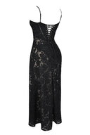 Chic Cream Maxi Dress with Lace Detailing