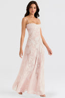 Chic Cream Maxi Dress with Lace Detailing