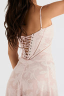 Chic Cream Maxi Dress with Lace Detailing