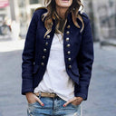 Double-Breasted Military Blazer for Stylish Outfits