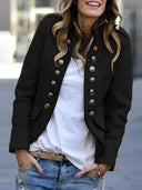 Double-Breasted Military Blazer for Stylish Outfits
