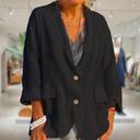 Chic Women's Cotton Blazer Jacket