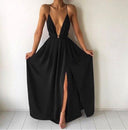 Chic Deep Neckline Maxi Dress