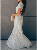 Chic V-Neck Lace Maxi Dress