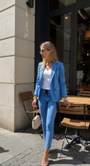 Chic Women's Blazer and Trouser Ensemble