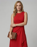 Chic Women's Asymmetrical Wrap Dress with Gatherings