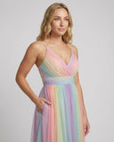 Color-Gradient Spaghetti Strap Maxi Dress