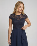 Chic Sheer Short-Sleeve Dress
