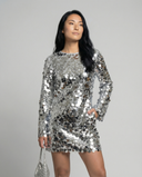 Sequin Cocktail Dress with Flared Sleeves for Women