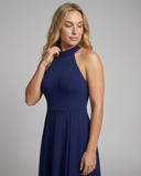 Chic High Neck Maxi Dress with Side Slits