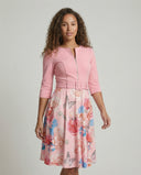 Floral A-Line Dress with Stylish Belt