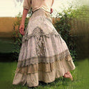 Boho Chic Long Lace Layered Skirt