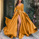 Chic Long Sleeve V-Neck Evening Dresses