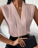 Chic Women's V-Neck Chiffon Blouse in White