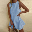 Chic Short Summer Dress in Flowing Fabric