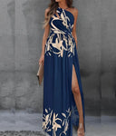 Maternity Guest Dress with Chic Side Slit