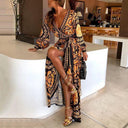 Bohemian Wrap Dress with Stylish Slit