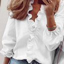 Chic V-Neck Ruffle Blouse