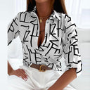 Chic Blouse with Stylish Turned-Down Collar