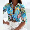 Chic Blouse with Stylish Turned-Down Collar