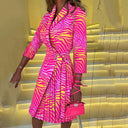 Chic Notched Collar Blazer Dress for Women