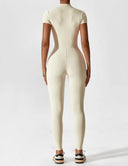 Chic Women's Zipper Jumpsuit - Long & Short Sleeve Options