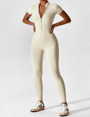 Chic Women's Zipper Jumpsuit - Long & Short Sleeve Options