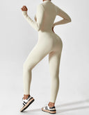 Chic Women's Zipper Jumpsuit - Long & Short Sleeve Options
