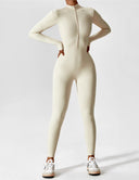 Chic Women's Zipper Jumpsuit - Long & Short Sleeve Options