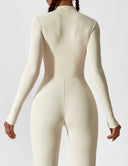 Chic Women's Zipper Jumpsuit - Long & Short Sleeve Options